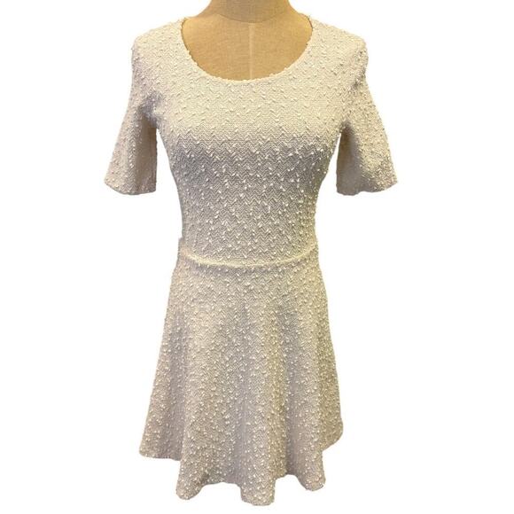 FOREVER 21 Ivory Textured A Line Fit Flare Dress Women size S - Picture 1 of 9